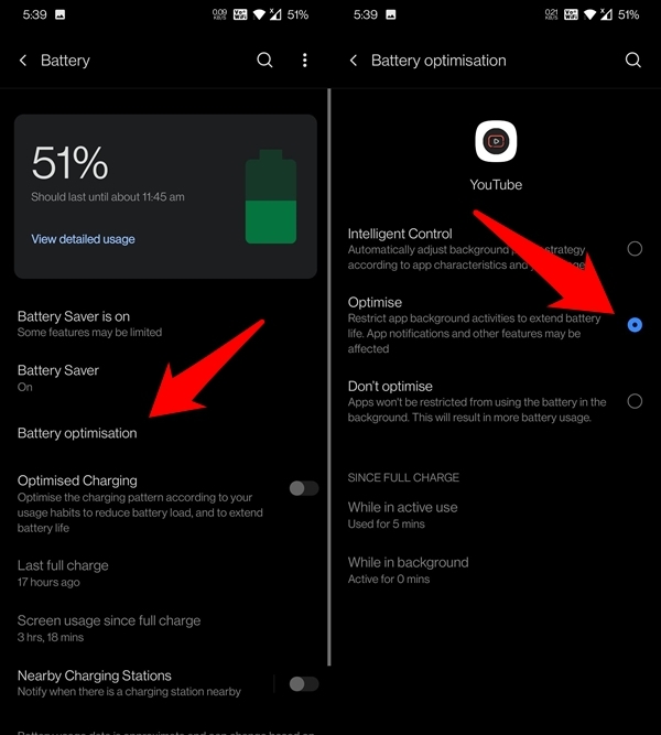 Fix - YouTube is Draining the Battery Issue on Android System 4 enable battery optimization on youtube android