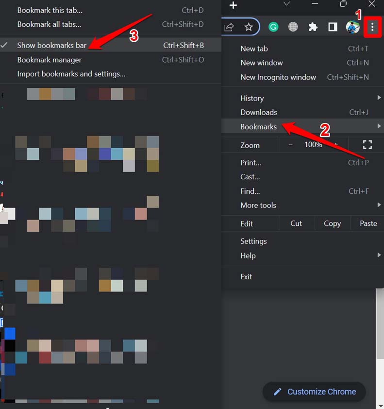 How to Get Back Missing Google Chrome Toolbar on PC? 4 enable bookmarks bar on Chrome