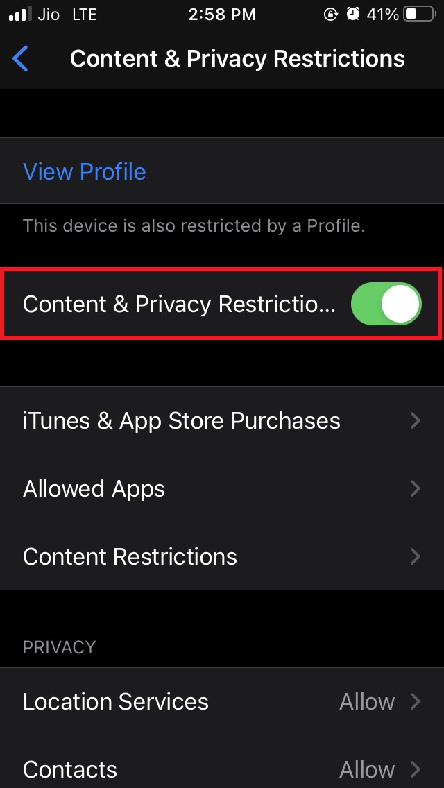 How to Disable Camera on iPhone Lock Screen? 4 enable content and privacy restriction