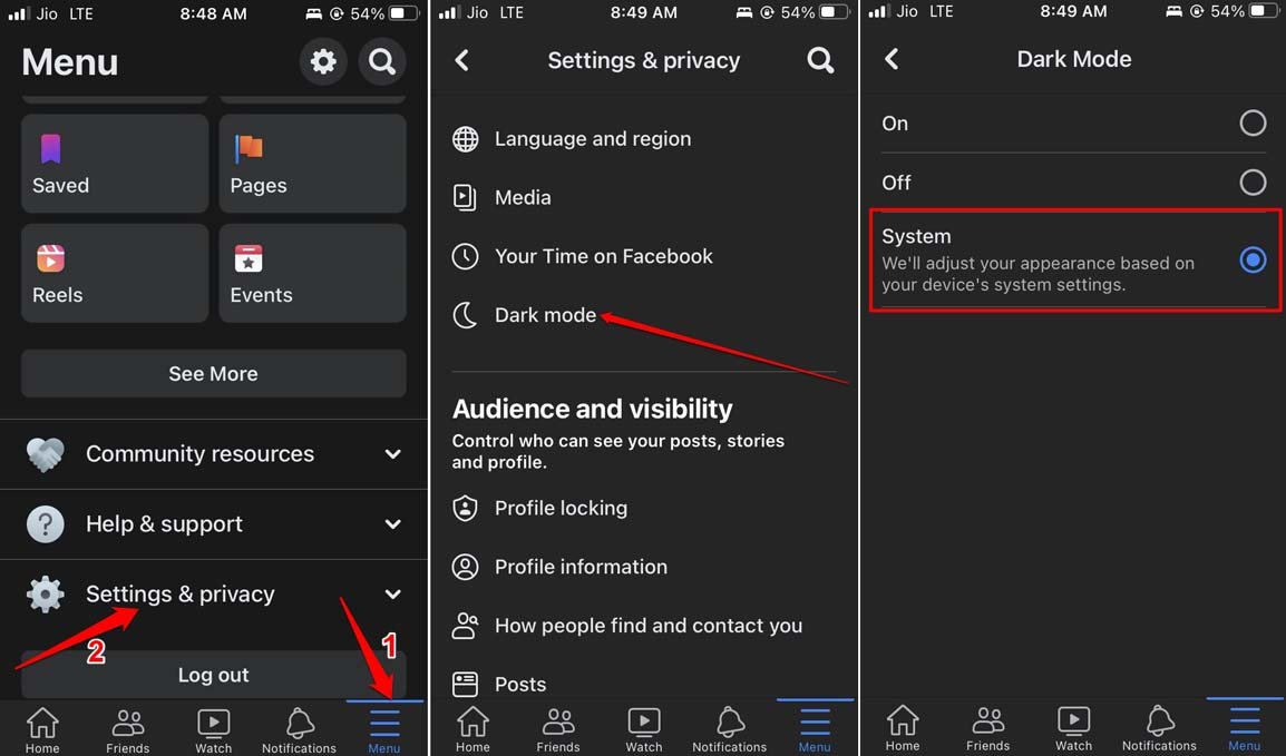 How to Fix Dark Mode Not Working on Facebook App for iPhone? 3 enable dark mode on Facebook iOS