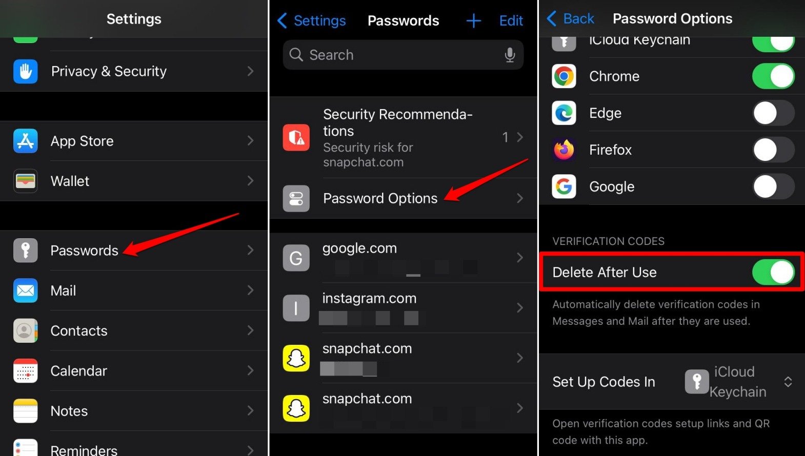 How to Automatically Delete OTP and Verification Codes on iPhone 2 enable-delete-after-use to remove OTPs and verification codes on iPhone