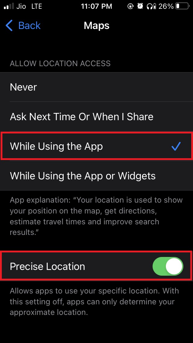 How to Fix Apple Maps Not Working on iPhone? 8 enable location access to Apple Maps
