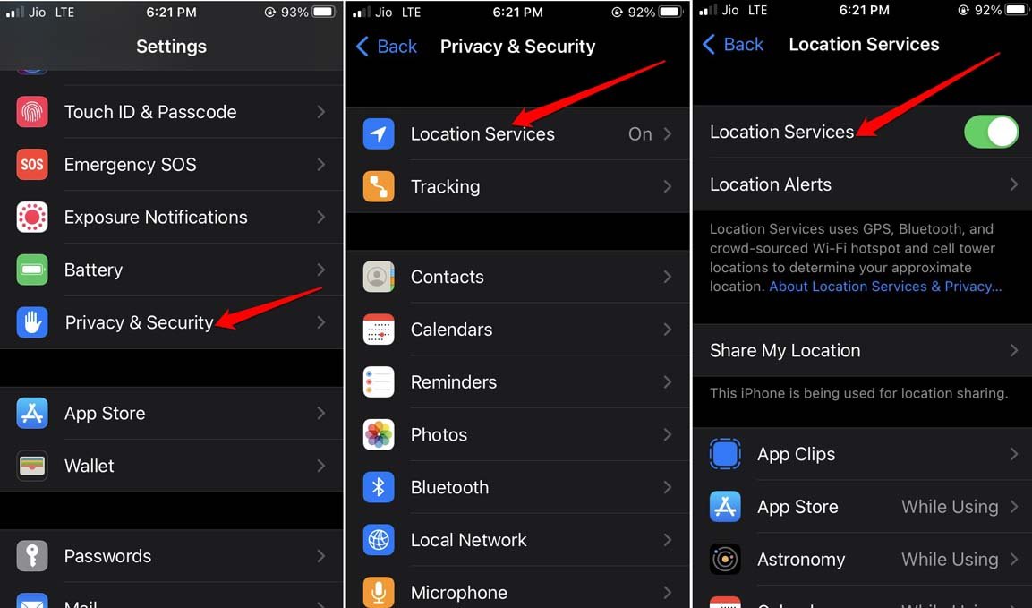 How to Fix iOS 17 Check In Not Working on iPhone? 3 enable location services on iPhone iOS 16
