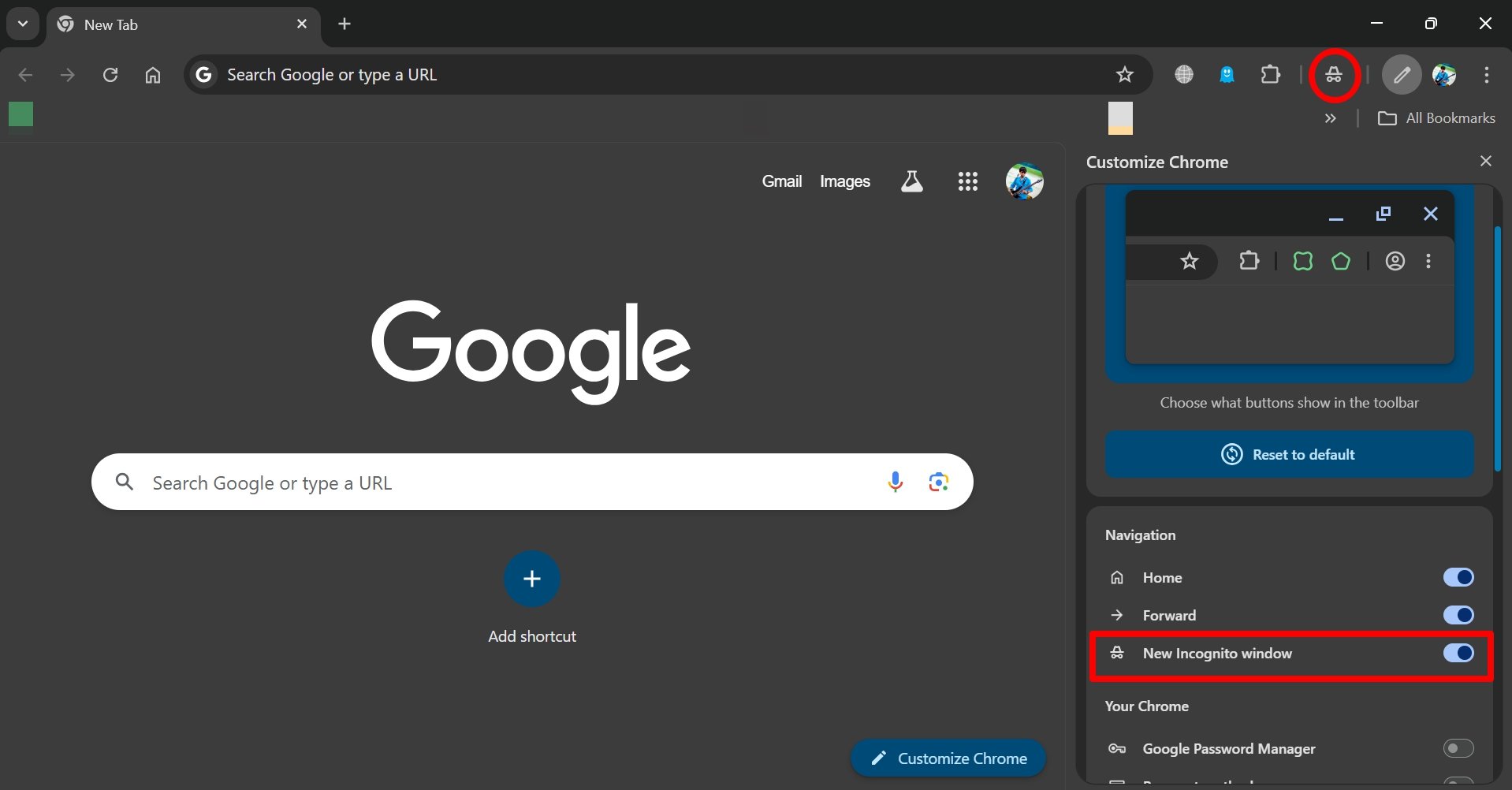 How to Add Incognito Shortcut to Chrome Toolbar? 7 enable new incognito window shortcut on Chrome