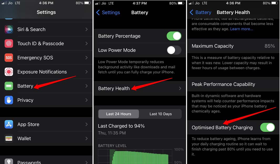 How to Improve iPhone Battery Life? 2 enable optimized battery charging iPhone