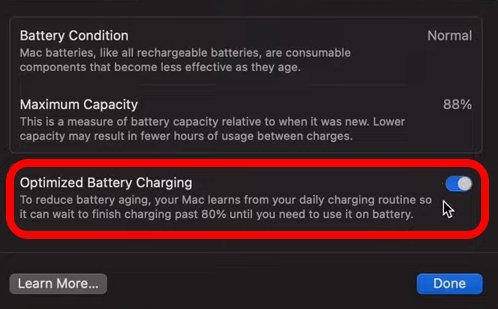 How to Stop Laptop Battery from Charging Above 80 Percent? 16 enable optimized battery charging on Macbook