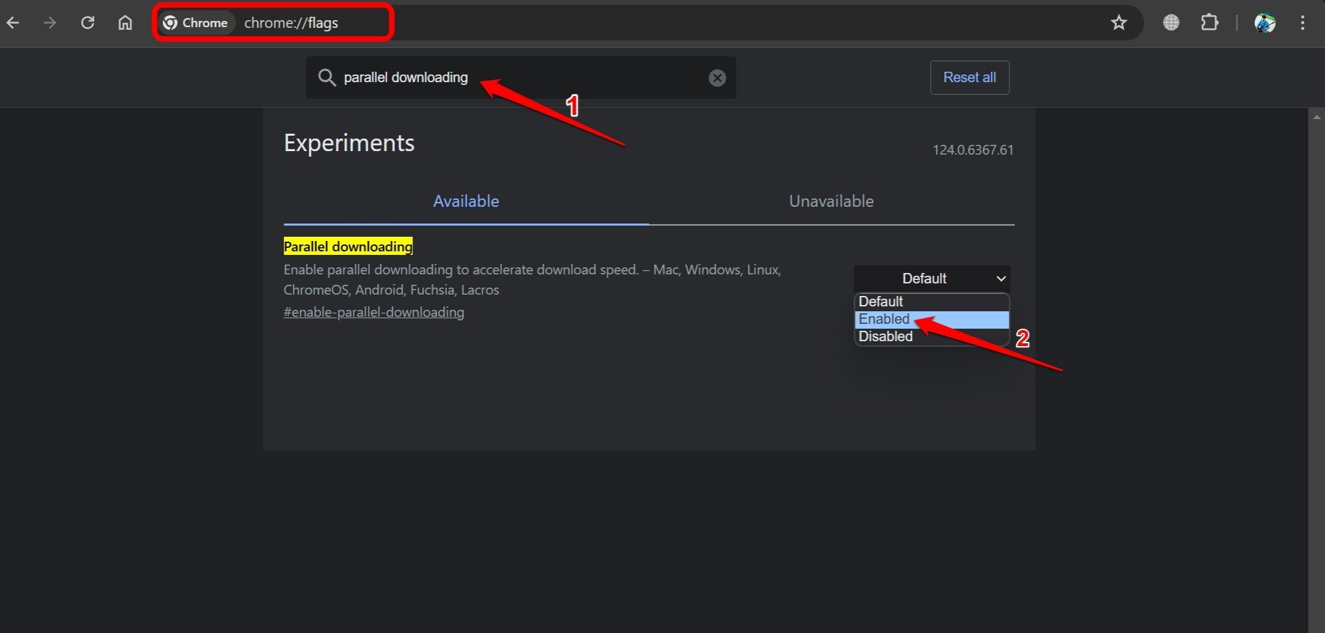 Chrome Faster Download: Enable Parallel Downloads 2 enable parallel downloading on Chrome browser PC