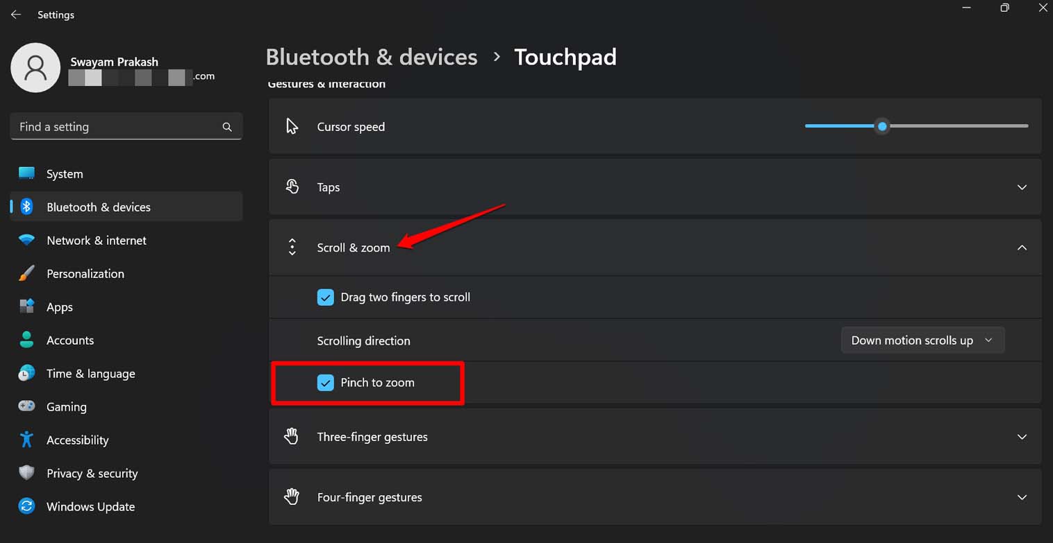 How to Fix Pinch to Zoom Not Working Windows 11? 3 enable pinch to zoom on Windows 11