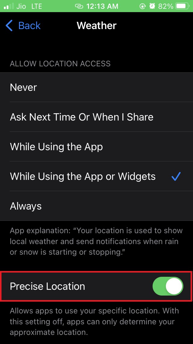 How to Fix iPhone Weather App Showing Wrong Temperature? 7 enable precise location iPhone