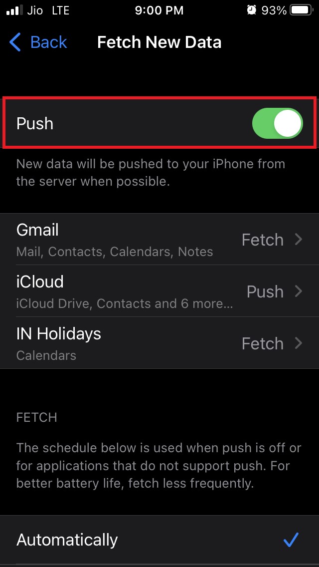How to Fix Google Contacts Not Syncing with iPhone 8 enable push