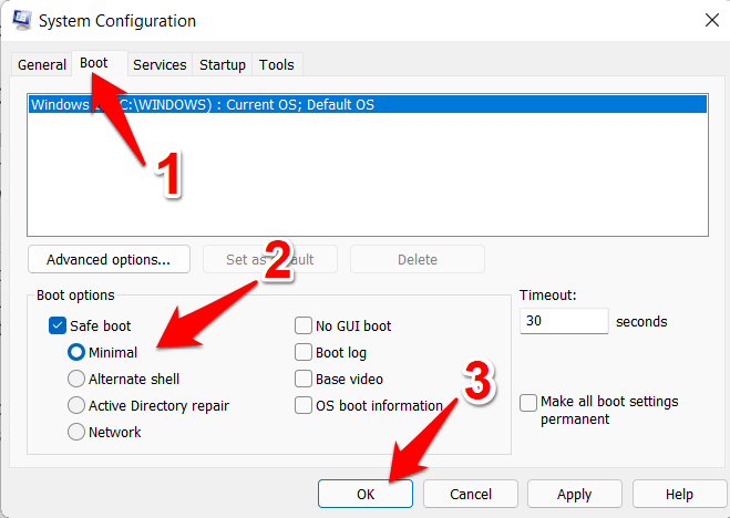 How to Boot into Safe Mode in Windows 11? 11 enable safe boot from system configuration windows 11