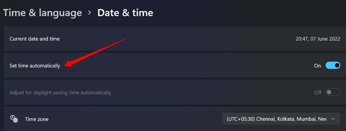 How to Fix Windows 11 Time Not Updating? 8 enable set time automatically for Windows