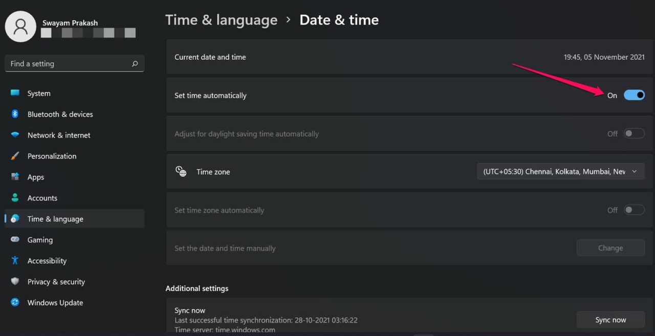 Microsoft Store App Not Opening in Windows 11: How to Fix 6 enable set time automatically in Windows 11
