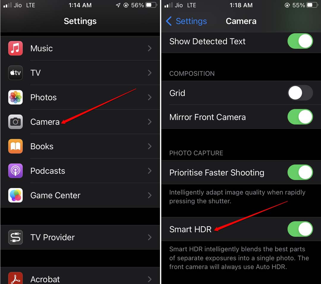 How to Fix 'An Error Occurred while Loading a Higher Quality Version of This' on iPhone? 10 enable smart HDR for iPhone camera