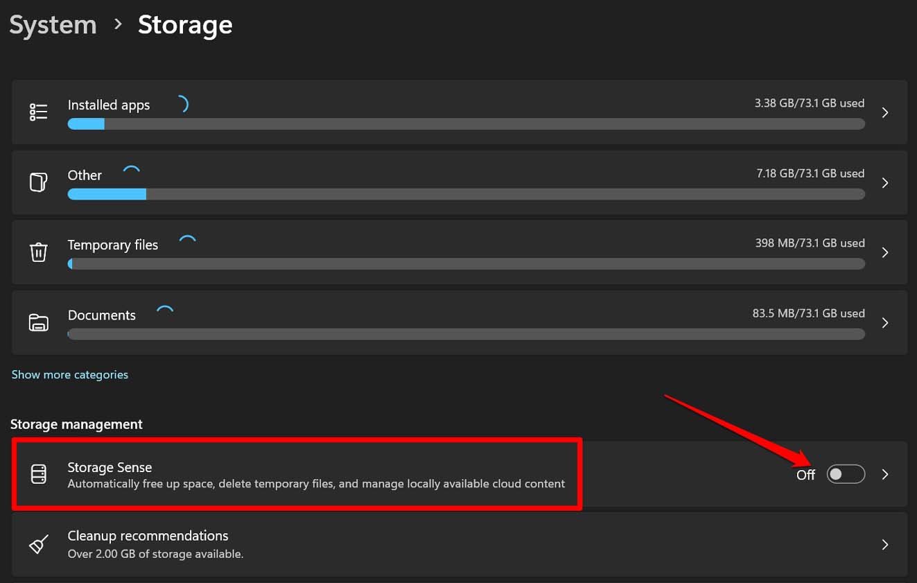 How to Fix Error Encountered During Windows Update? 14 enable storage sense in Windows OS