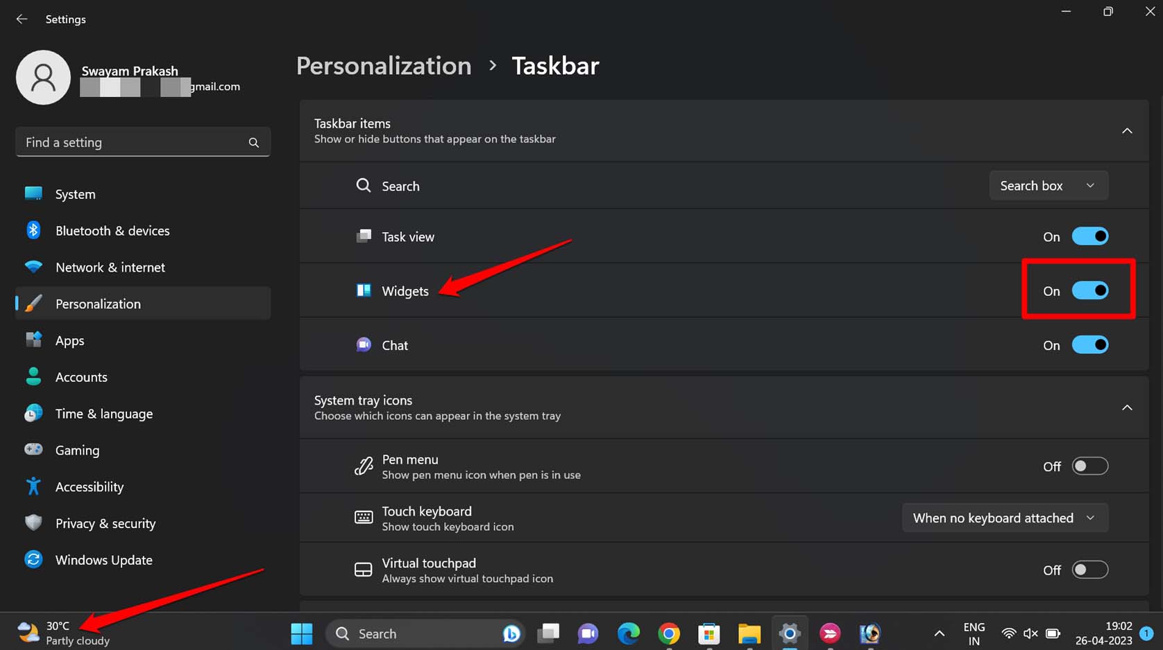 How to Add Weather Widget to Windows 11 Taskbar? 3 enable widgets on Windows 11