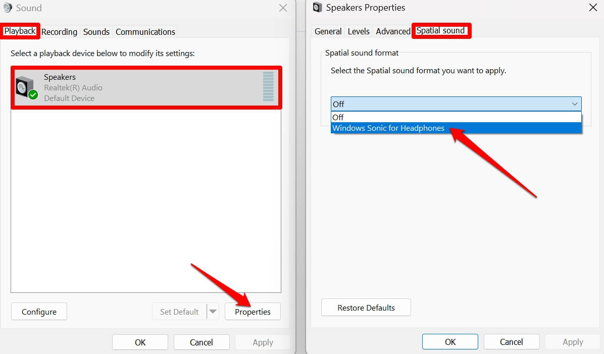 What is Spatial Sound in Windows 11 and How to Use it? 7 enable windows sonic for headphones