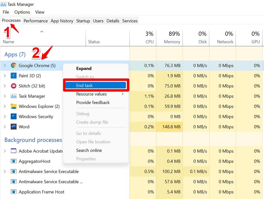 How to Get Back Missing Google Chrome Toolbar on PC? 3 end google chrome task