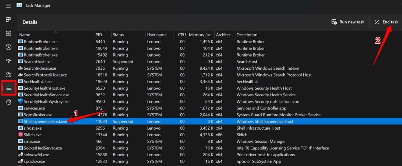 end process in Task manager