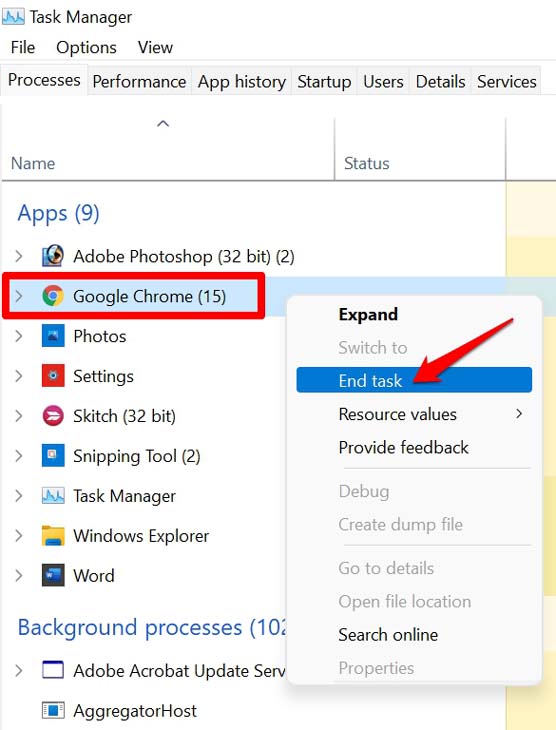 How to Fix Memory Leak in Windows 11? 6 end task in Windows task manager
