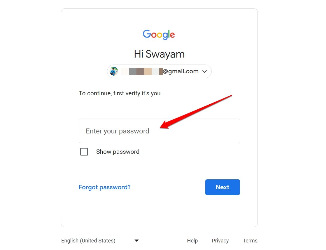 How to Use Google Authenticator on Windows PC 3 enter gmail password to authenticate