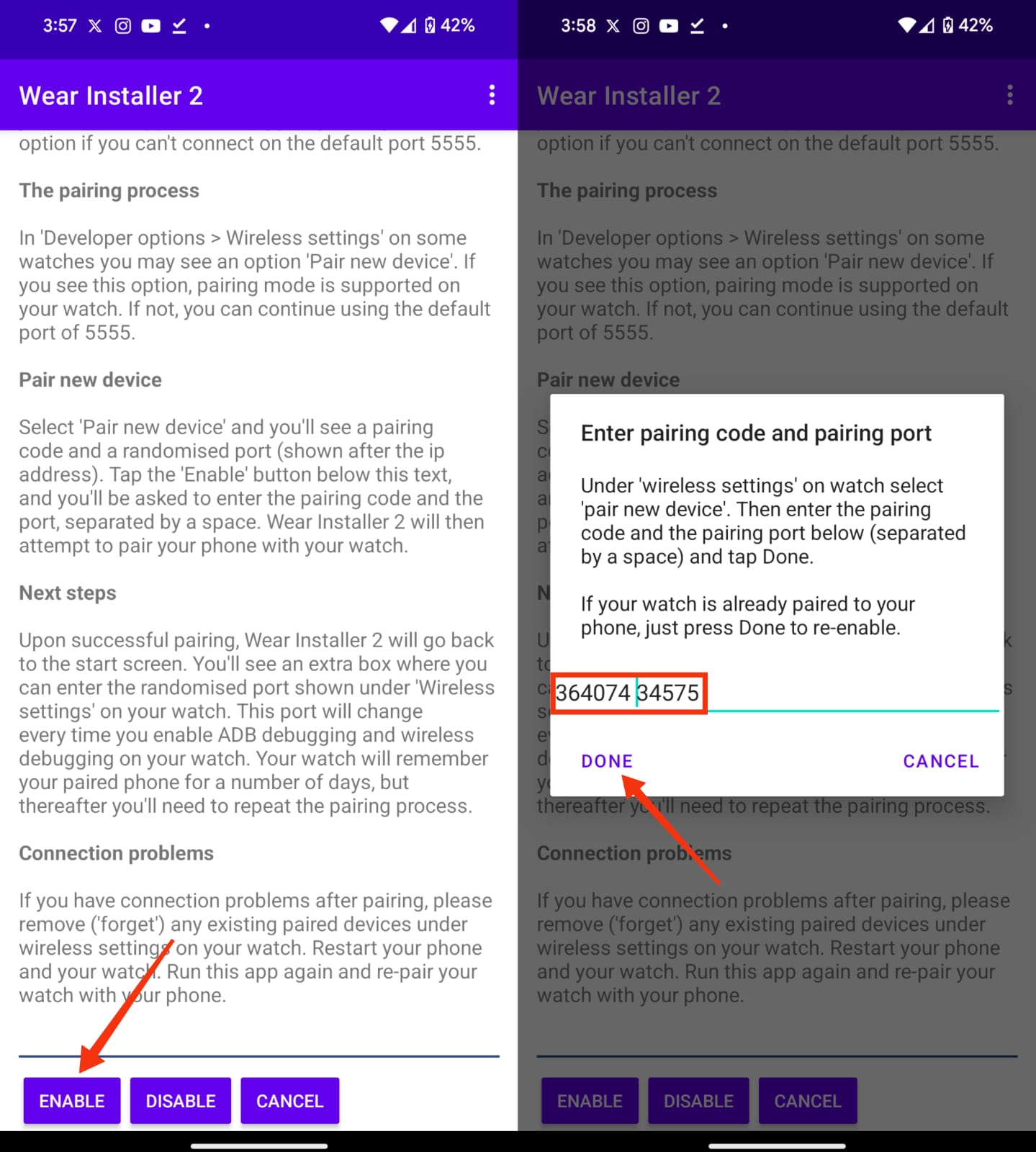 How to Sideload APK on WearOS Watch: Samsung, OnePlus, Google 5 enter pairing code and port