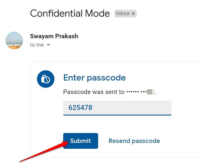 How to Send Confidential Email in Gmail? 9 enter passcode to view confidential email