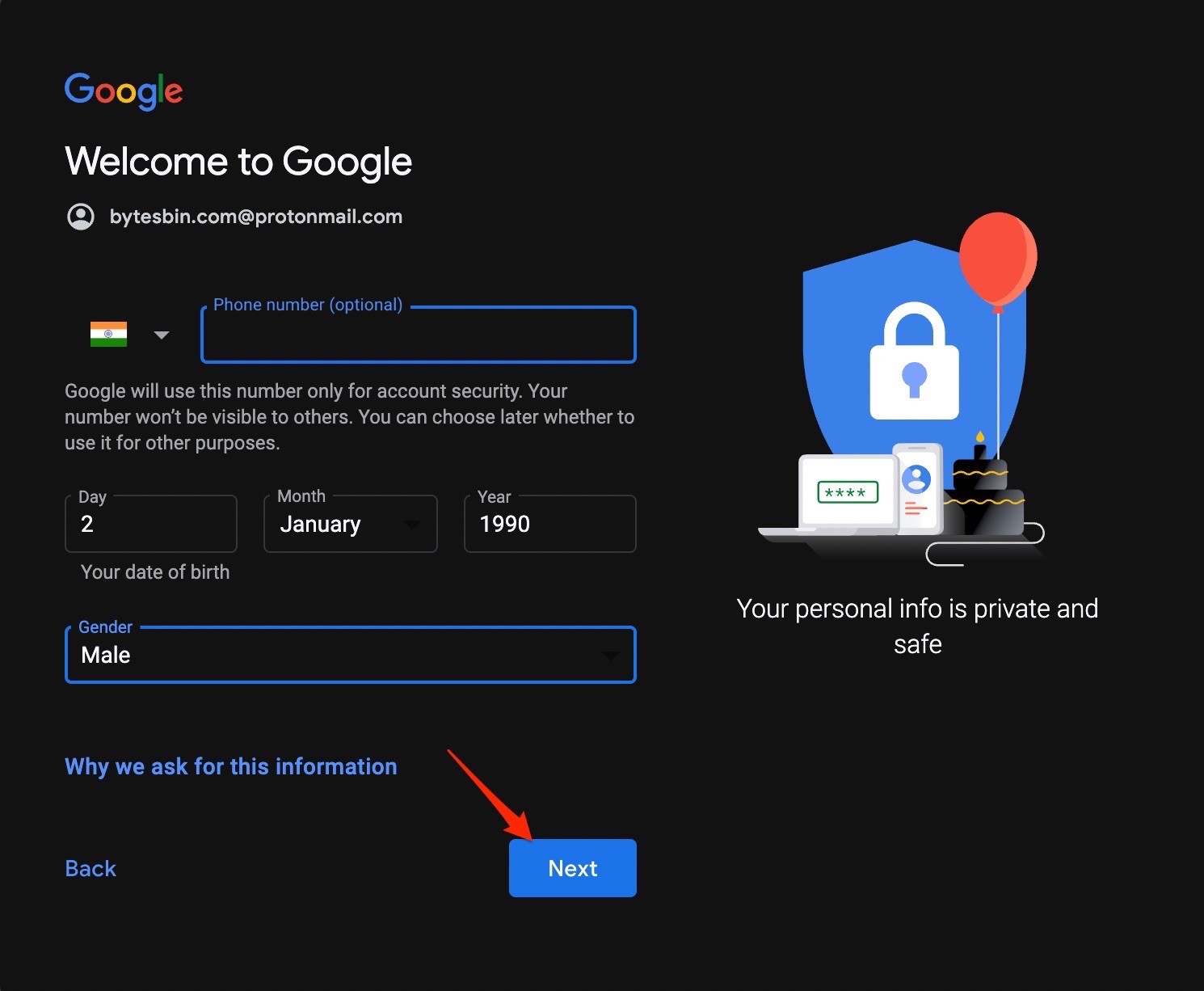 How to Use YouTube Without Gmail? 5 enter_the_age_and_gender_details
