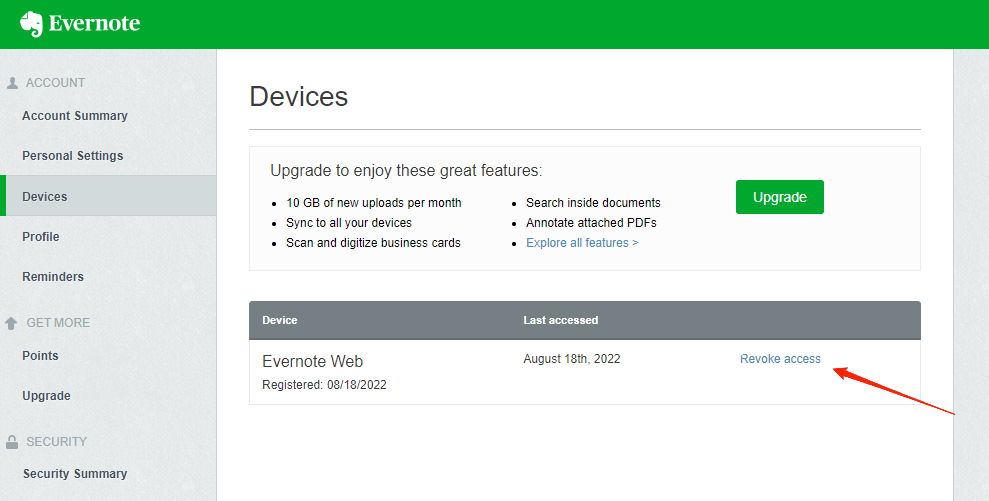 How to Solve Evernote Synchronization Problem? 2 Check the number of devices for Your Evernote Account