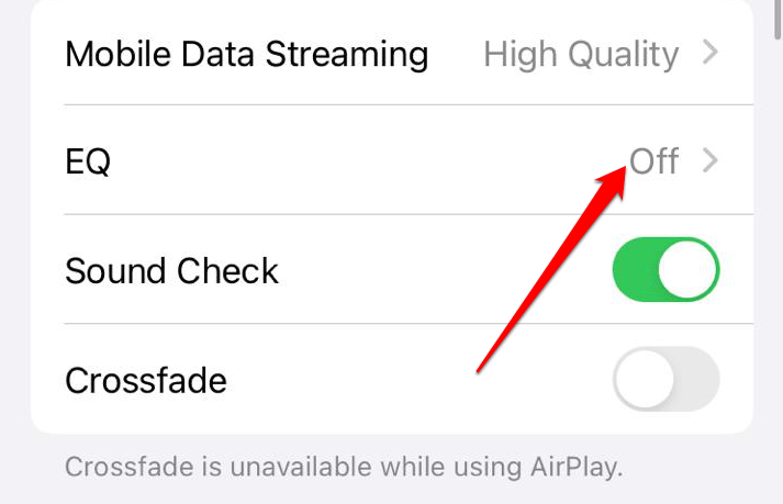 How to Fix Low Volume Issues in Apple Music 9 Tap EQ and select Off.