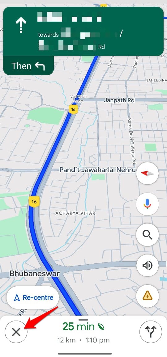 What Do Various Google Maps Icons and Symbols Mean 19 exit the Google Maps navigation