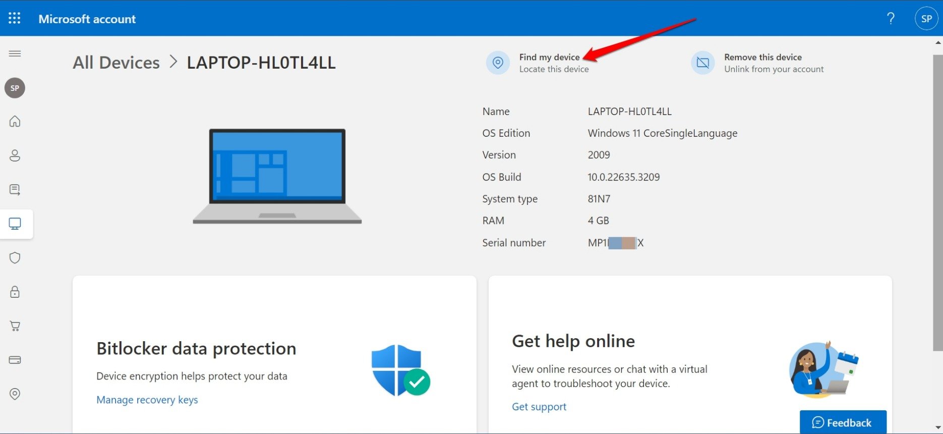 find the lost laptop using Microsoft Find My Device
