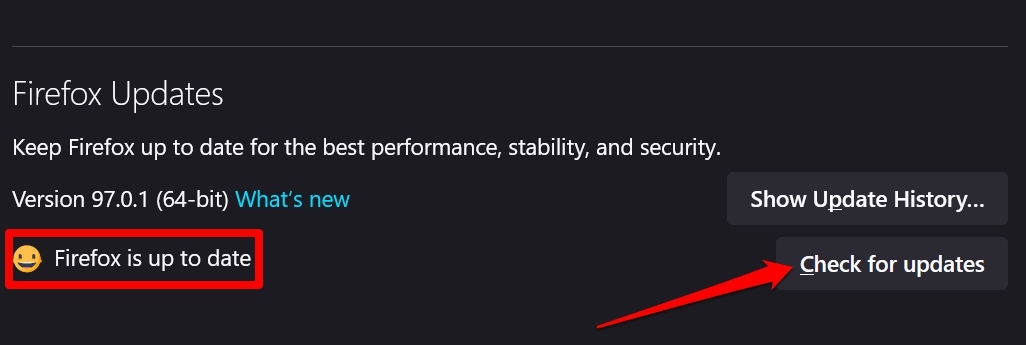 firefox check for updates