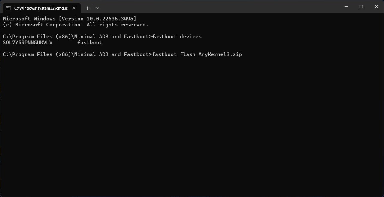 flash AnyKernel3 zip via fastboot