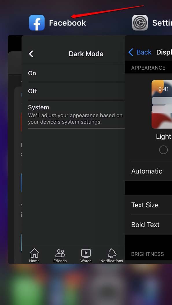 How to Fix Dark Mode Not Working on Facebook App for iPhone? 5 force close Facebook app iPhone