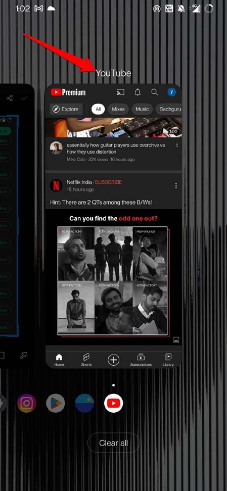 force close YouTube on Android