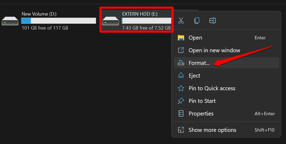 How to Fix 'Parameter is Incorrect' External Hard Disk Issue on Windows 11 8 format external hard drive