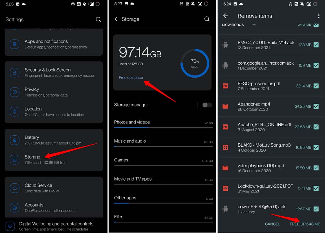 How to Fix Android System Update Failed to Install Error? 2 free storage space on Android