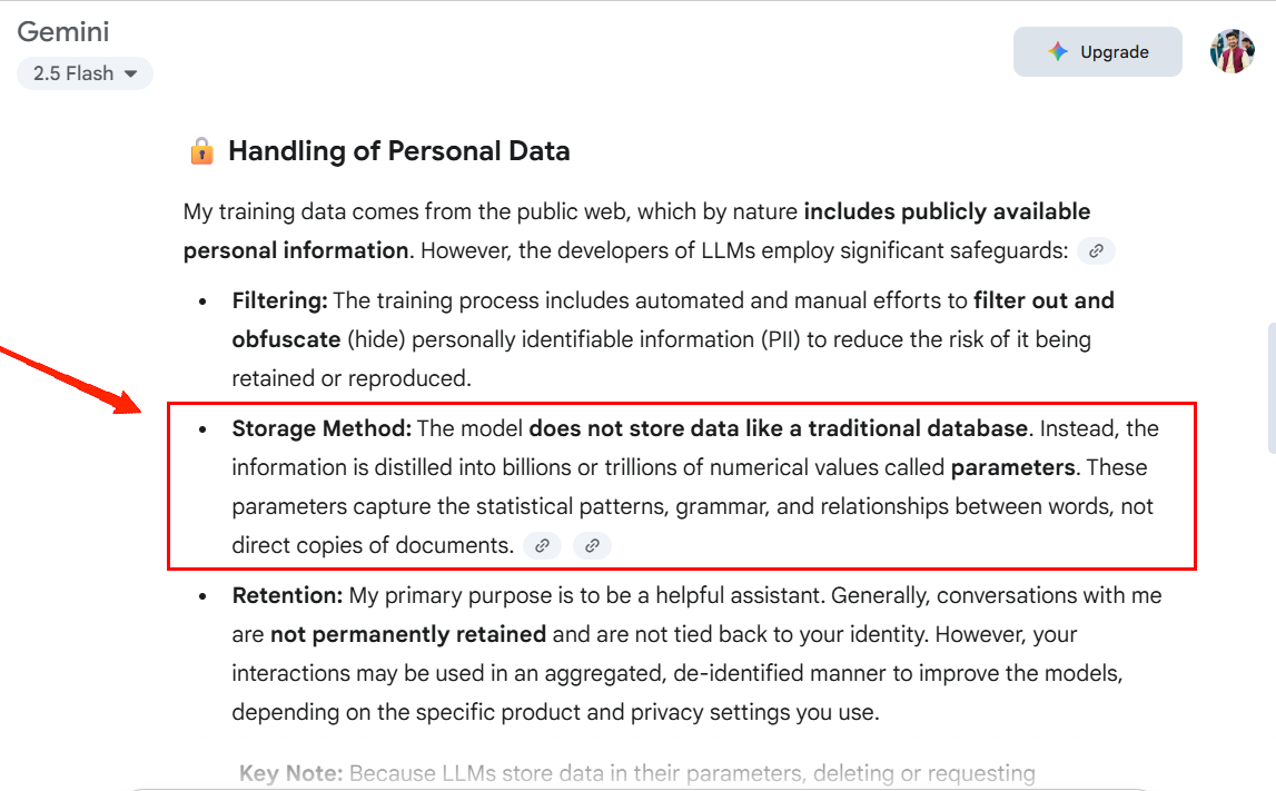 Are AI chatbots scraping content? It looks so! 7 gemini - Do you retain any personal or copyrighted data from websites