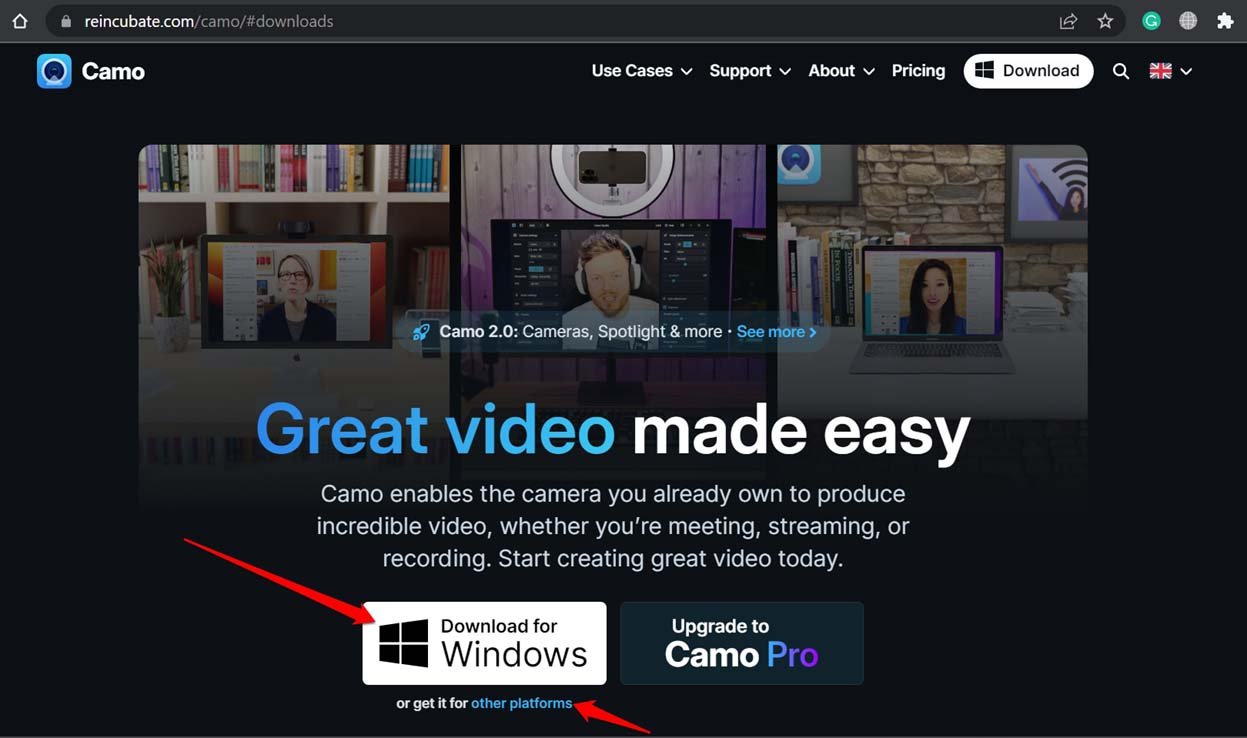 How to Use your Mobile as a Webcam on Windows 11? 7 get camo webcam app client for Windows and Mac