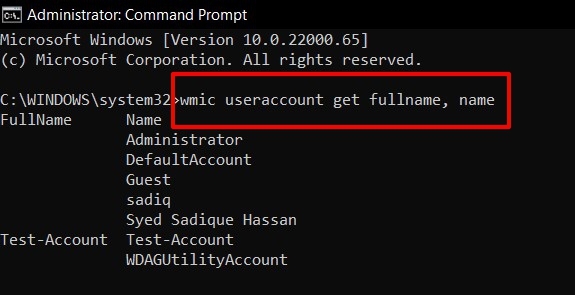 4 Methods to Change your Username in Windows 11 8 get user account list in windows 11 via command prompt
