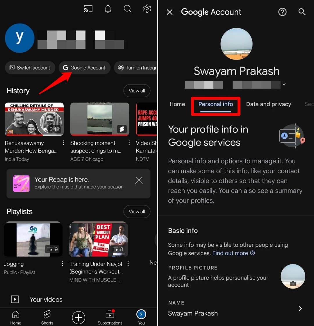 How to Change Comment Translation Language in YouTube 3 gmail personal info settings