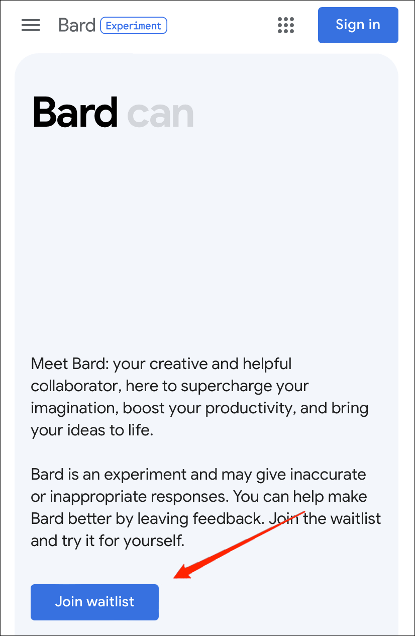 How to Install Google Bard as App on iPhone? 2 f you haven't already applied for the waitlist, then go and tap on the waitlist button as well.