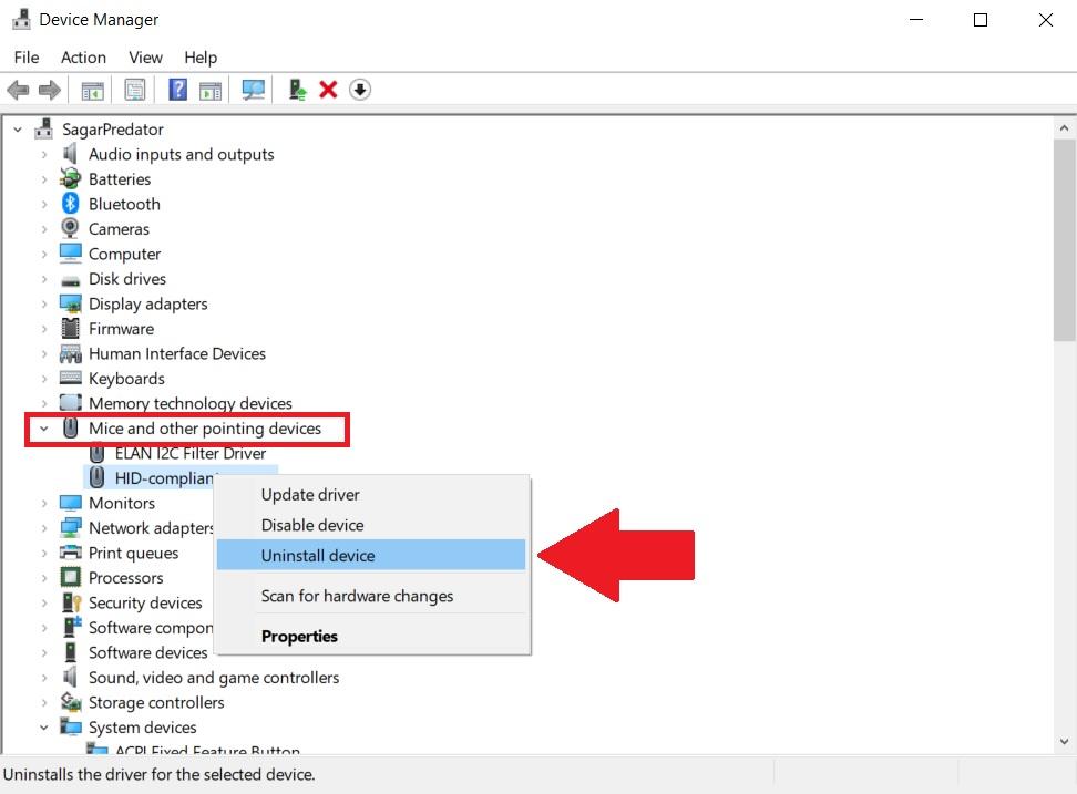 How to Fix Windows 10 Touchpad Not Working Issues? 2 go to Mice and other pointing devices