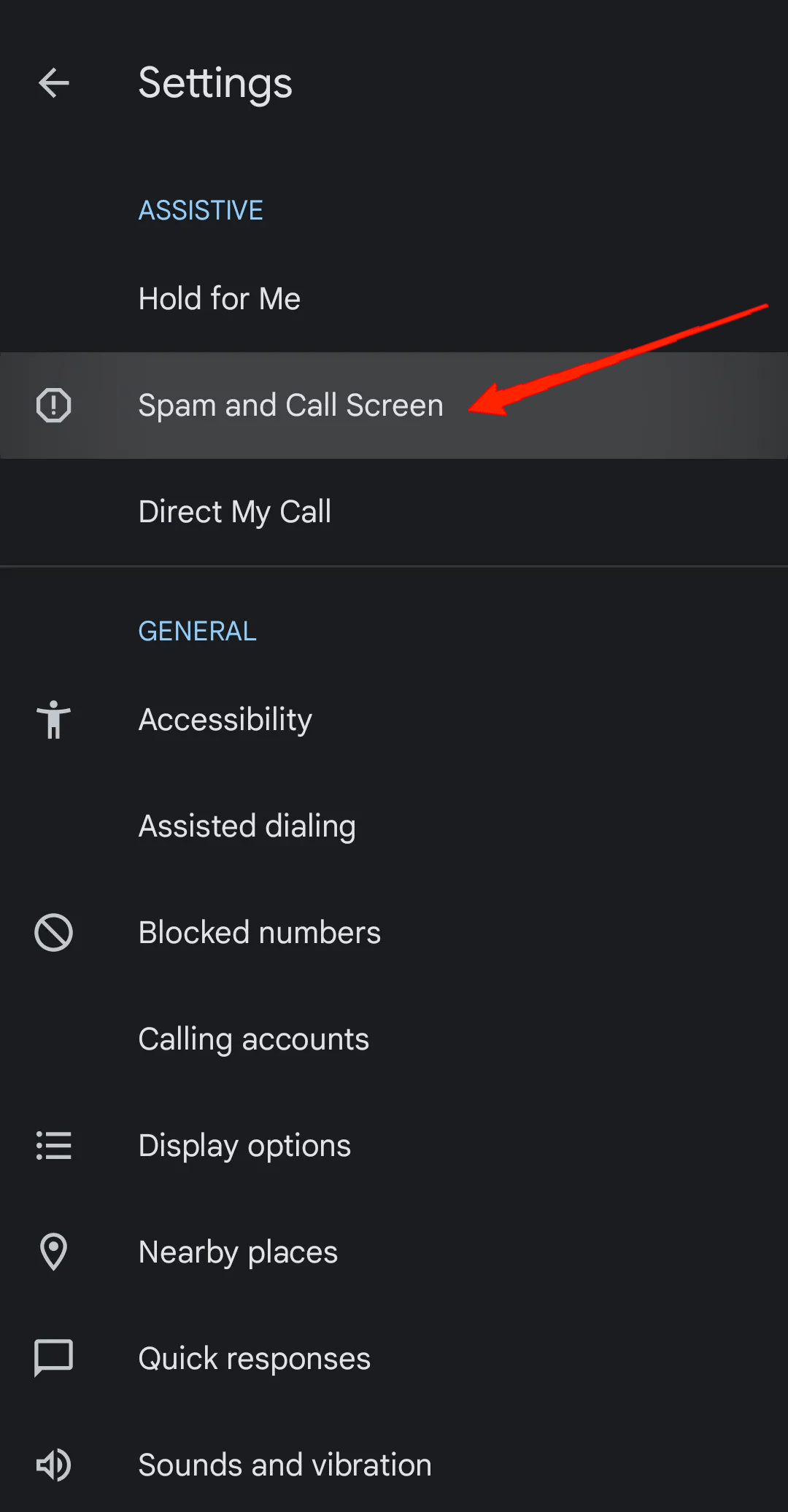How to Fix Pixel 8 Pro Incoming Calls Going to Voicemail Without Ringing 14 go to Spam and Call Screen and again tap on Call Screen