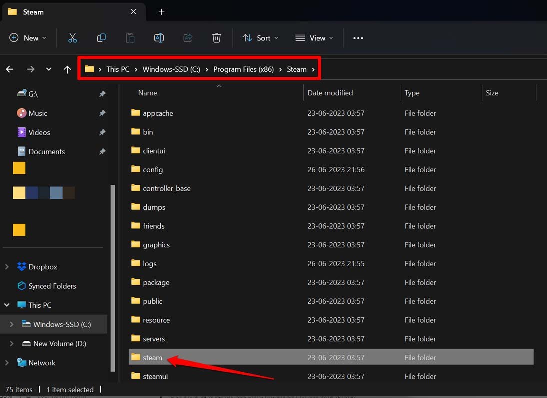 How to Fix Content File Locked Error in Steam for Windows? 9 go to Steam parent directory in Windows