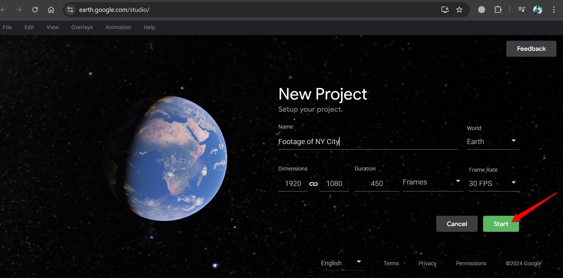 How to Create Fake Drone Shots Using Google Earth Studio? 16 google earth studio project setup