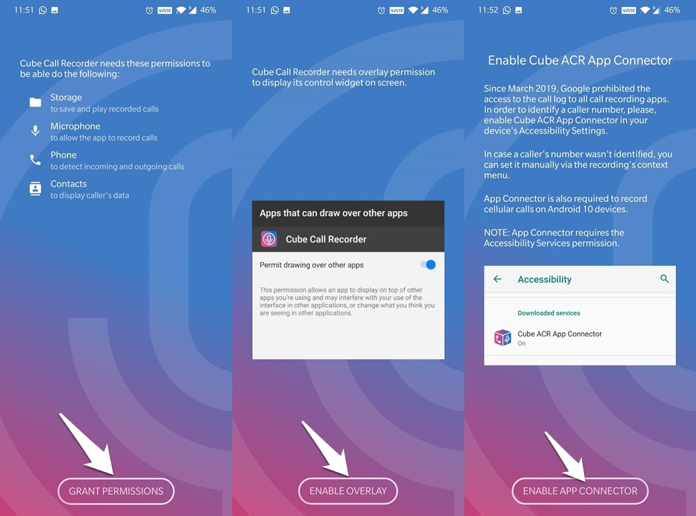 How to Record Voice Call on Signal App? 2 grant permissions to ac5 cube
