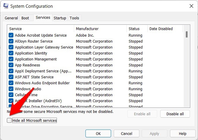 How to Fix Windows 11 Defender Security Not Working? 8 hide all microsoft services windows 11