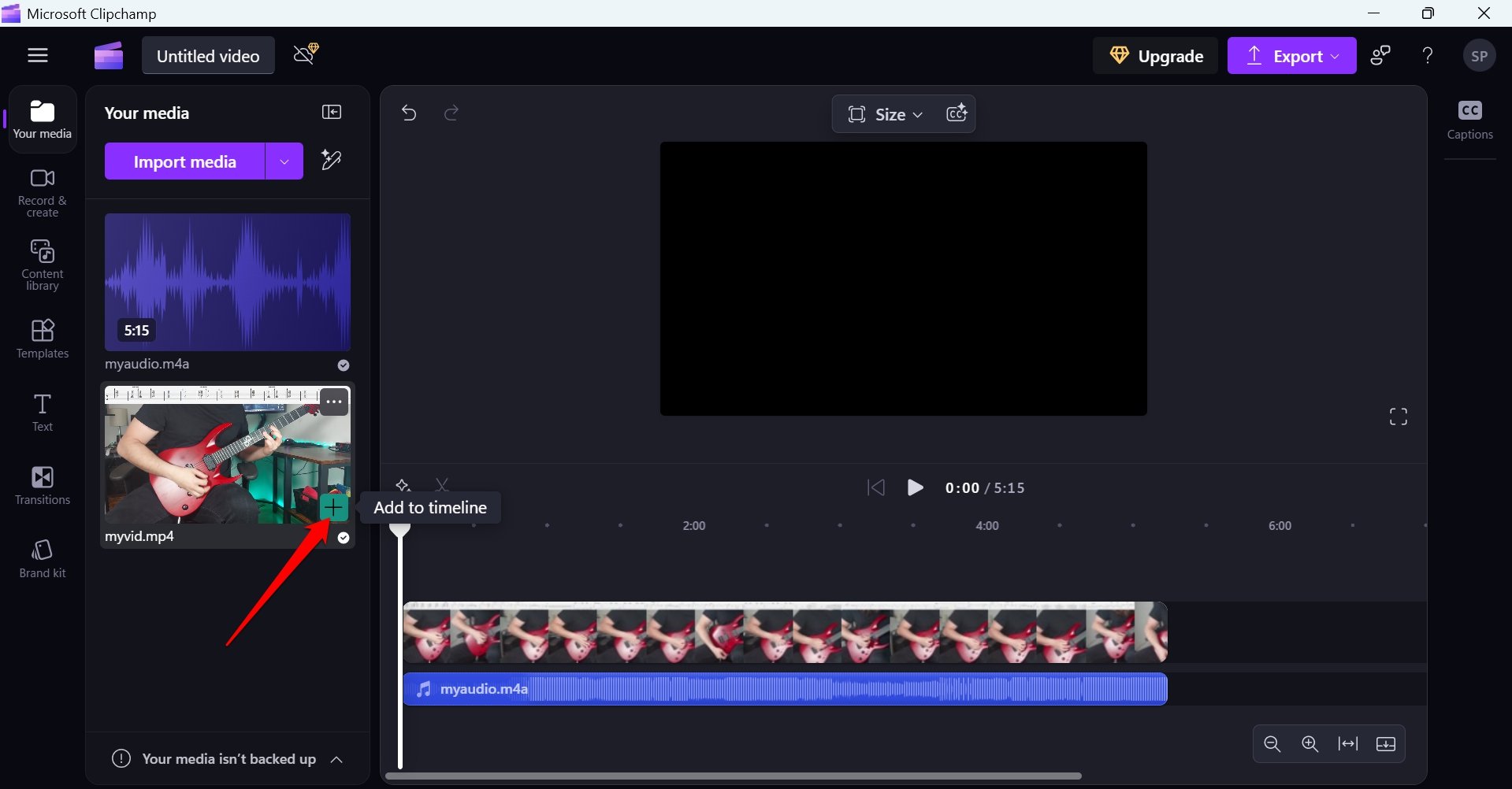 Download Protected Google Drive Videos: Save Restricted Video 19 how to add media to editing timeline in Clipchamp PC